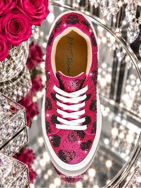 NEW Betsey Johnson Skull Bling Sneakers Swarovski Crystal Rhinestones Halloween